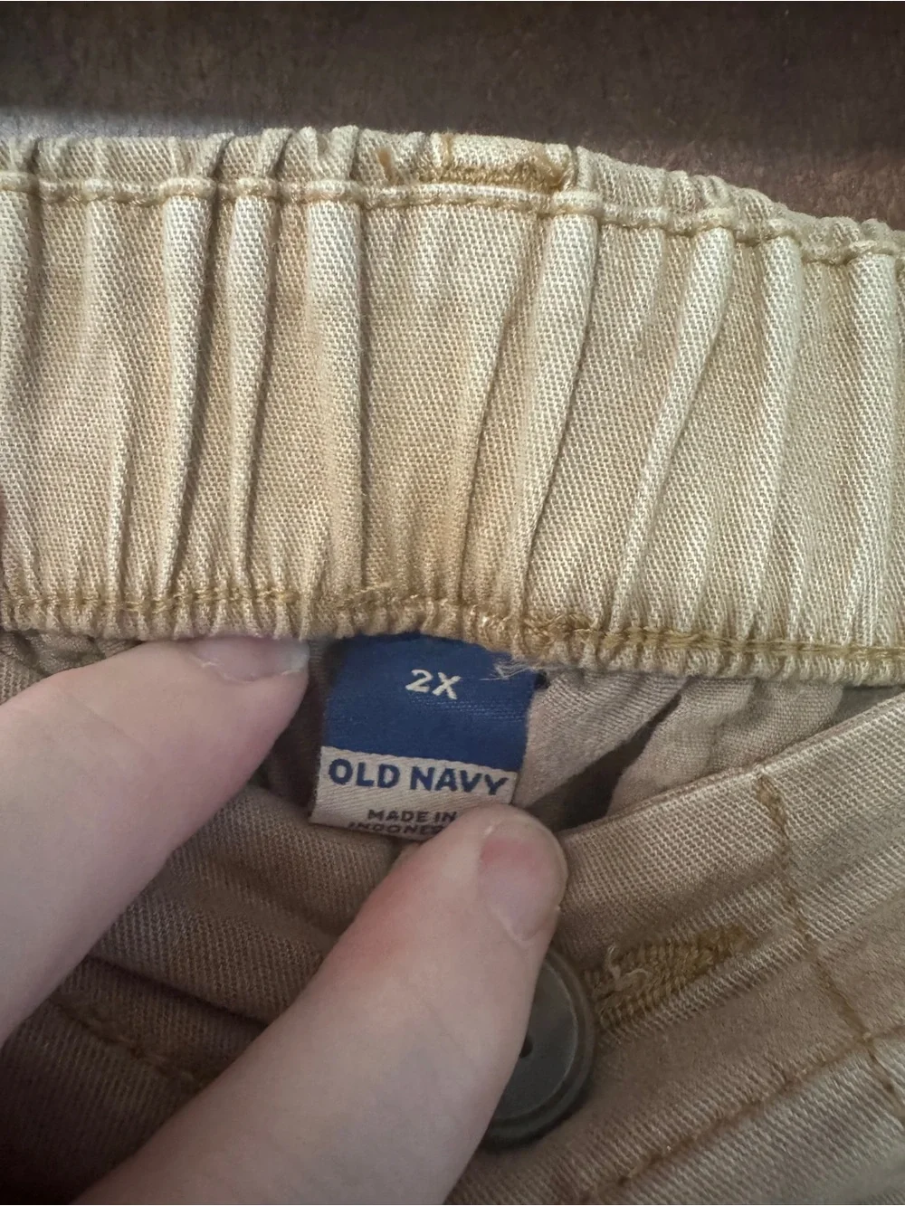 Old Navy Women's Flat Front elastic back  Rolled Hem Shorts - Tan